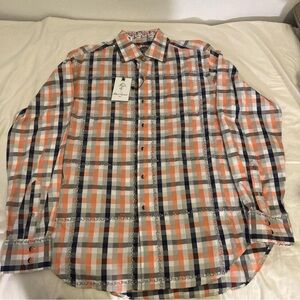 Robert Graham NWT Men's Plaid Button-Up Shirt size M $198